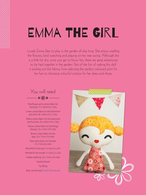 cover image of Emma the Girl Soft Toy Pattern